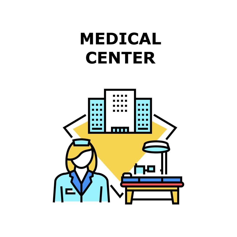 Medical Center Vector Concept Color Illustration