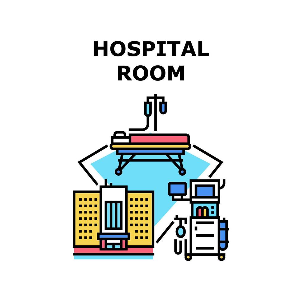 ilustración de vector de icono de habitación de hospital