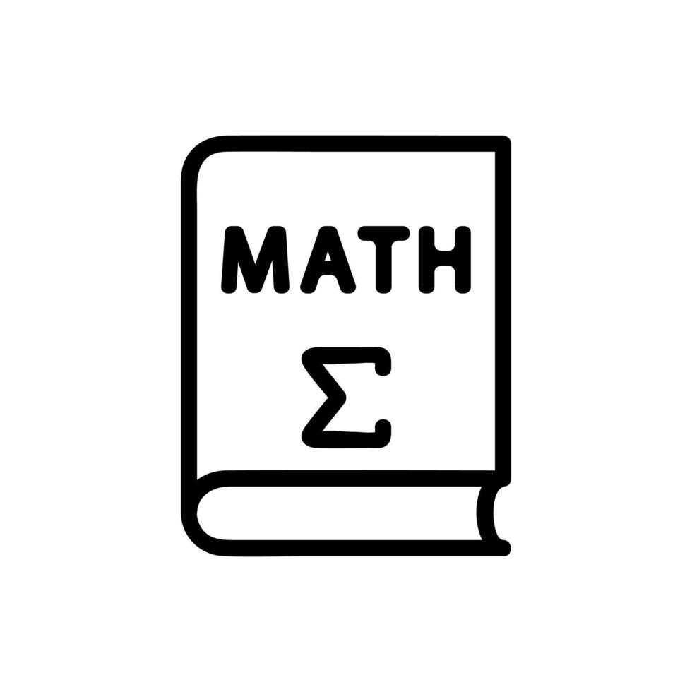 book math icon vector outline illustration