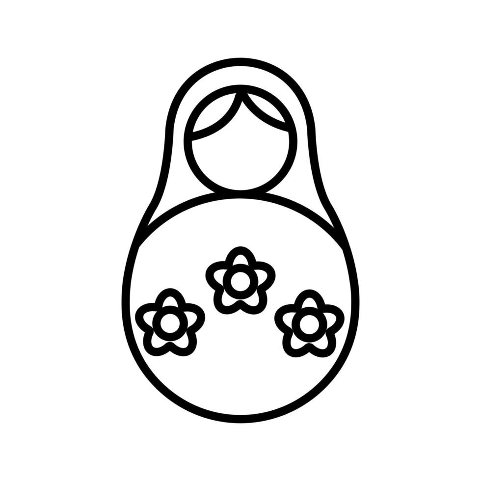 Matreshka icon vector. Isolated contour symbol illustration vector