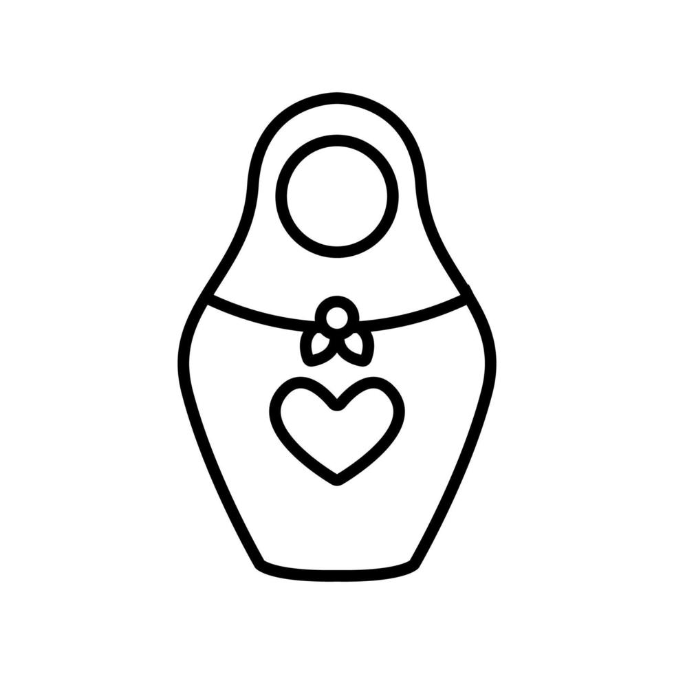 vector de icono matreshka. ilustración de símbolo de contorno aislado