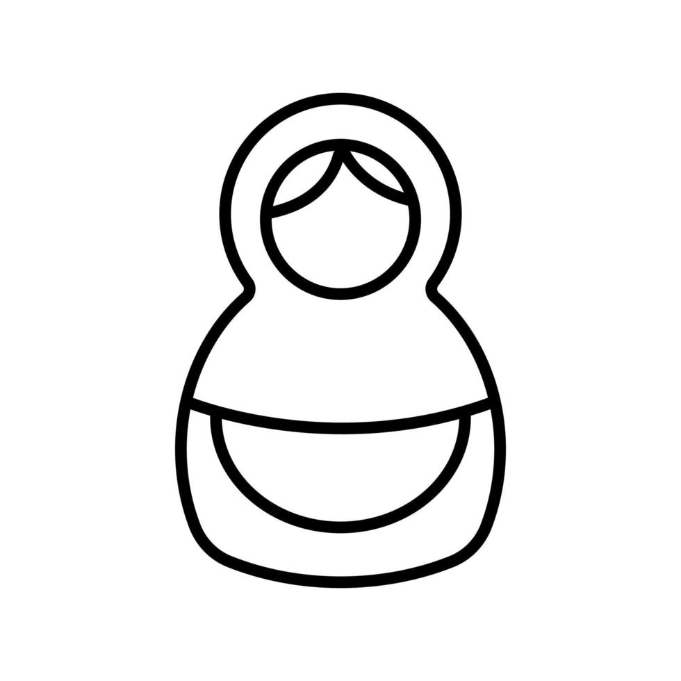 vector de icono matreshka. ilustración de símbolo de contorno aislado