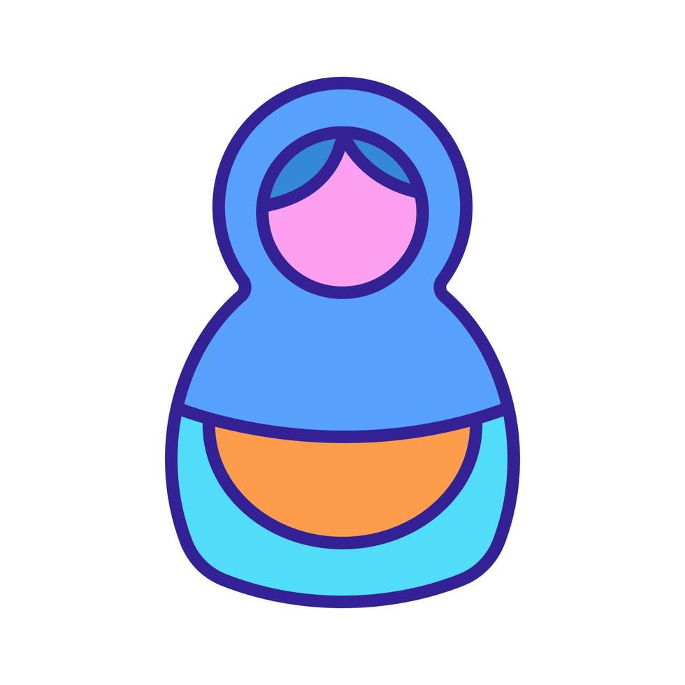 vector de icono matreshka. ilustración de símbolo de contorno aislado