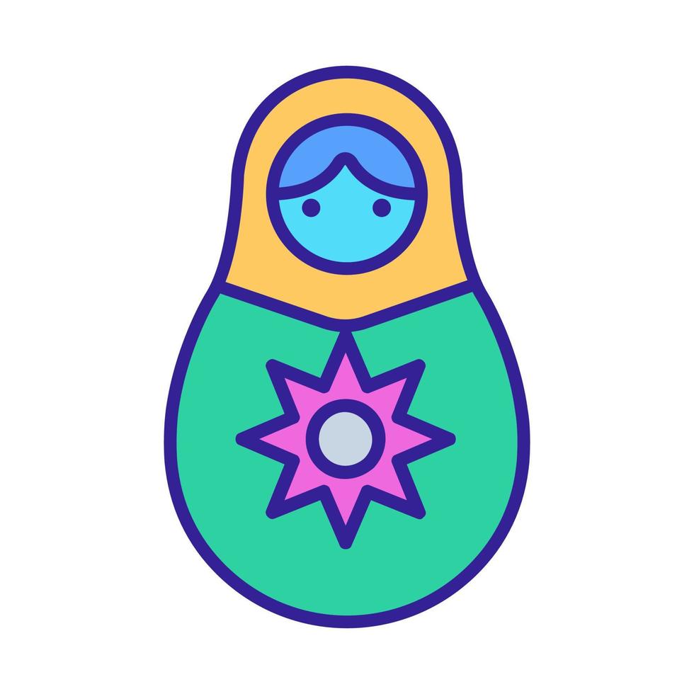 vector de icono matreshka. ilustración de símbolo de contorno aislado