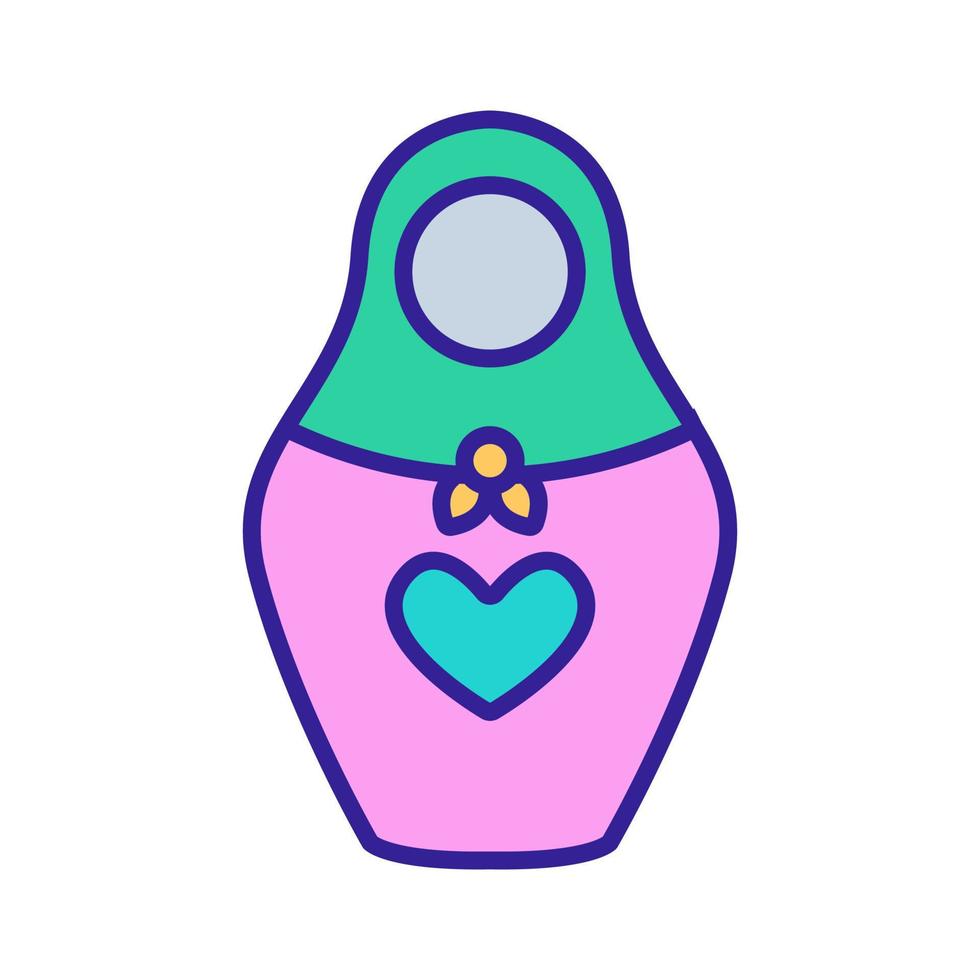 Matreshka icon vector. Isolated contour symbol illustration vector