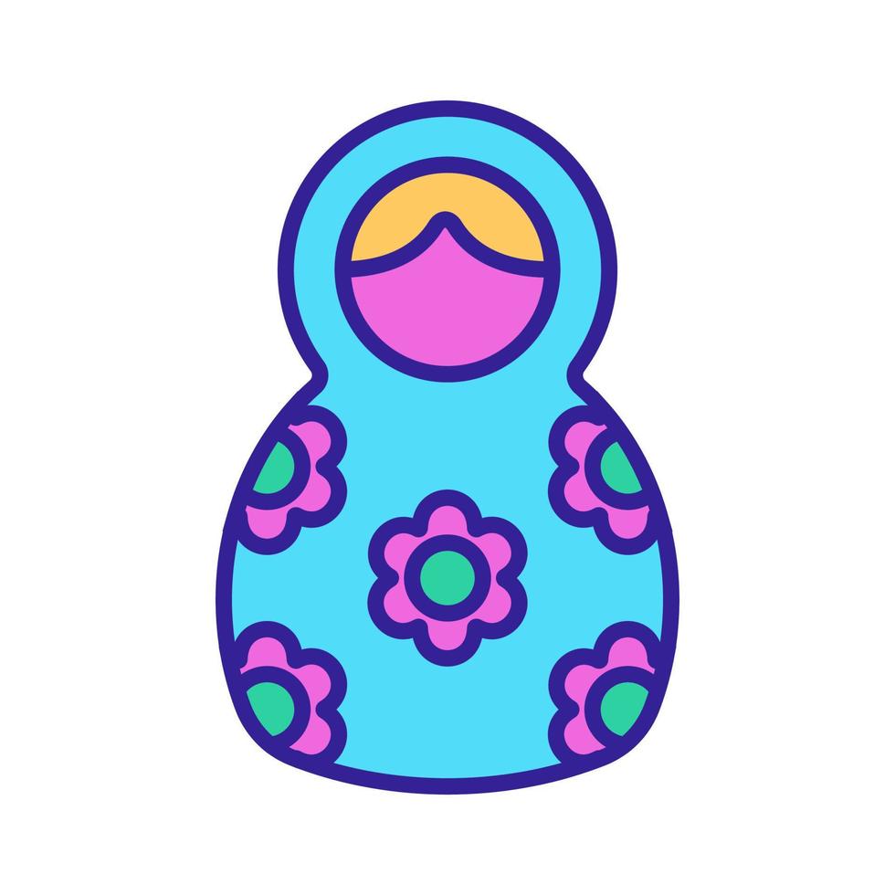 vector de icono matreshka. ilustración de símbolo de contorno aislado