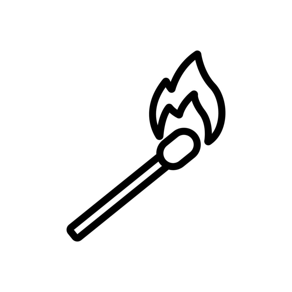 the match is burning icon vector outline illustration