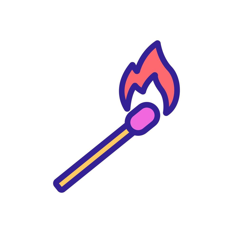 the match is burning icon vector outline illustration