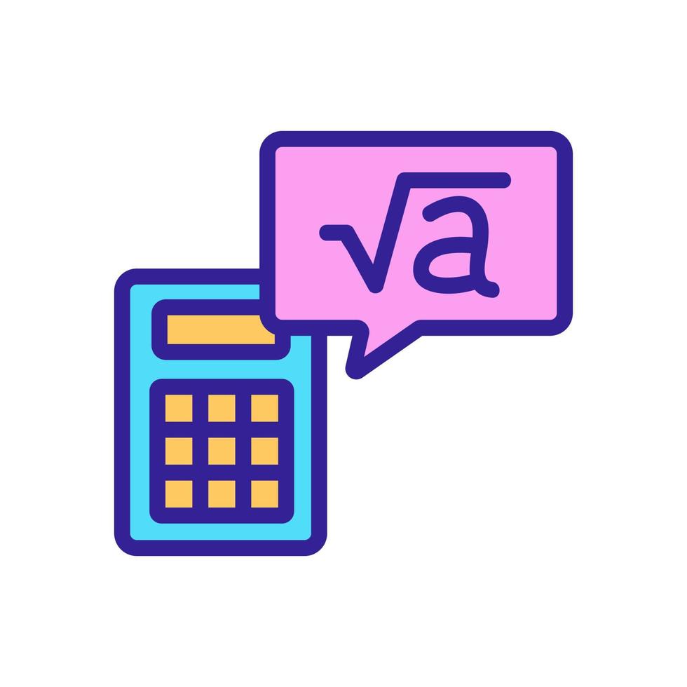 calculator root icon vector outline illustration