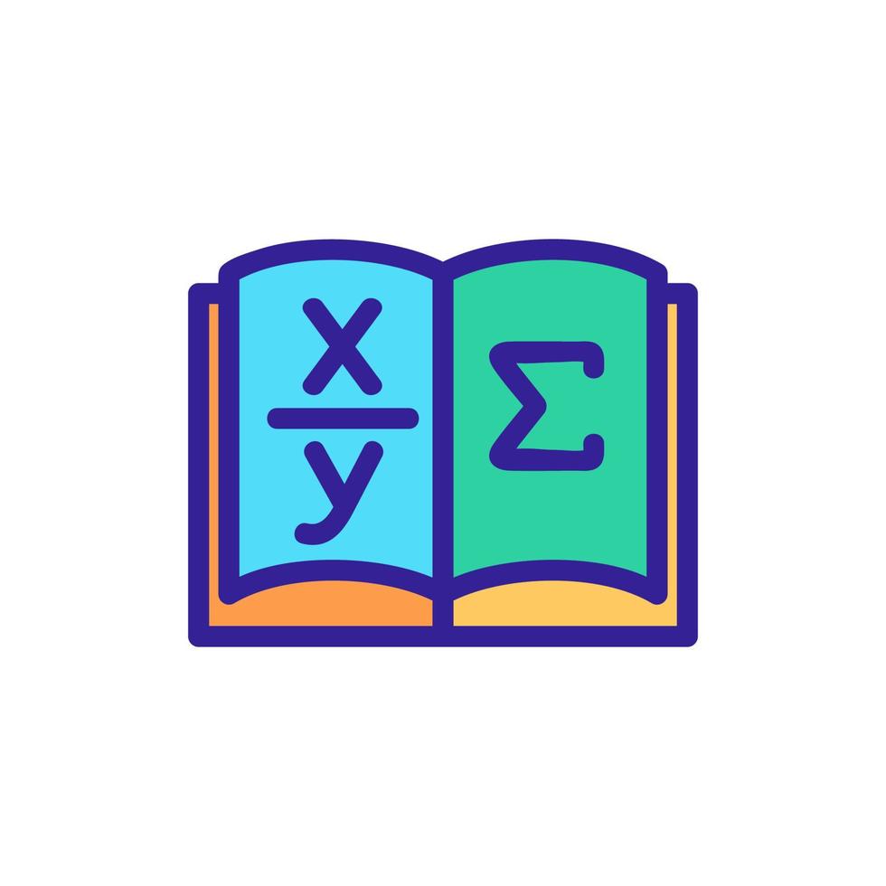 ilustración de contorno de vector de icono de matemáticas de libro