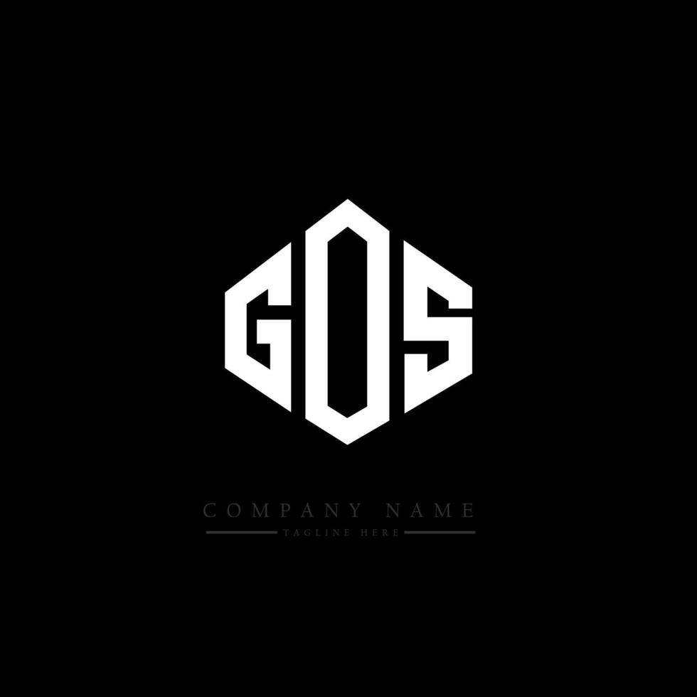 GOS letter logo design with polygon shape. GOS polygon and cube shape logo design. GOS hexagon vector logo template white and black colors. GOS monogram, business and real estate logo.