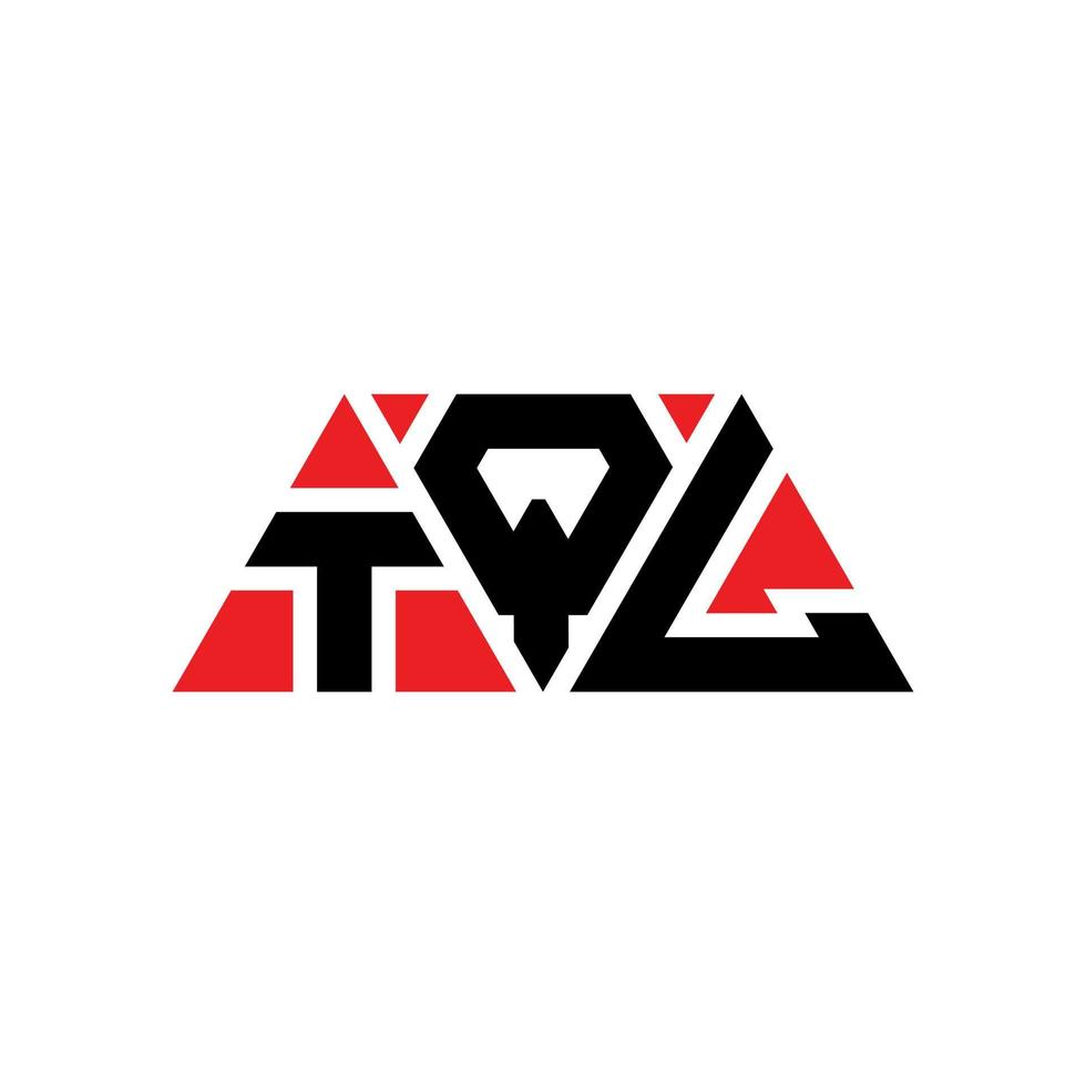 diseño de logotipo de letra triangular tql con forma de triángulo. monograma de diseño de logotipo de triángulo tql. plantilla de logotipo de vector de triángulo tql con color rojo. logotipo triangular tql logotipo simple, elegante y lujoso. tql
