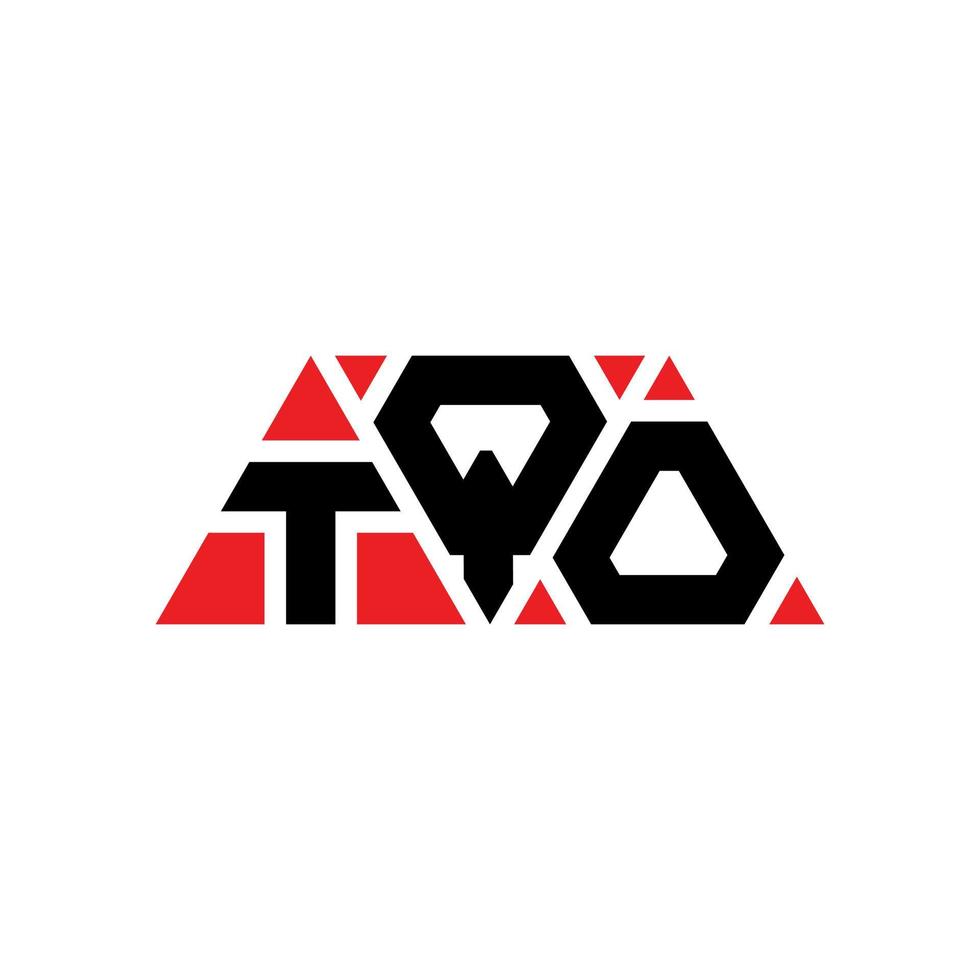 TQO triangle letter logo design with triangle shape. TQO triangle logo design monogram. TQO triangle vector logo template with red color. TQO triangular logo Simple, Elegant, and Luxurious Logo. TQO