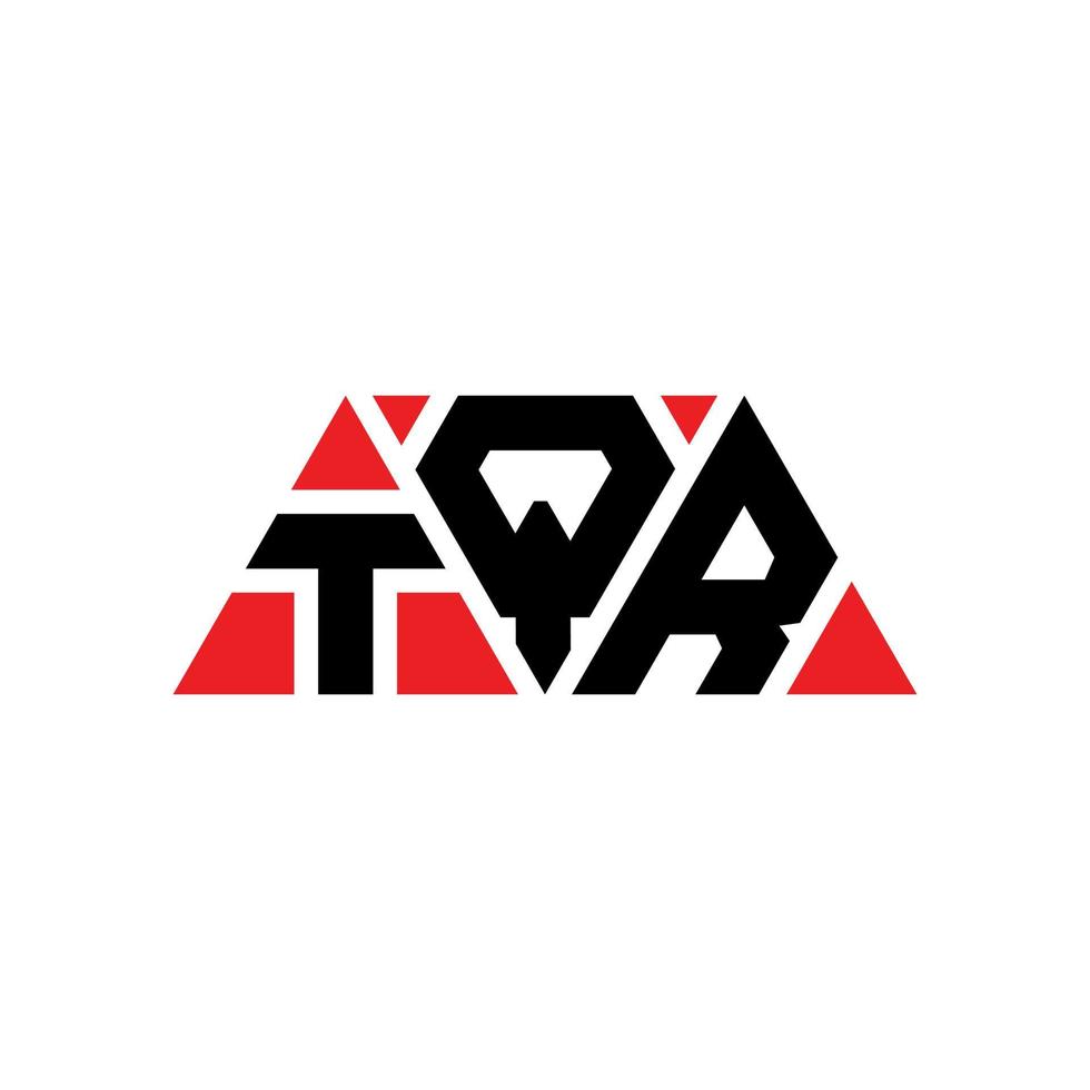 Diseño de logotipo de letra triangular tqr con forma de triángulo. monograma de diseño del logotipo del triángulo tqr. plantilla de logotipo de vector de triángulo tqr con color rojo. logotipo triangular tqr logotipo simple, elegante y lujoso. tqr