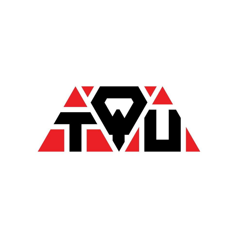 diseño de logotipo de letra triangular tqu con forma de triángulo. monograma de diseño de logotipo de triángulo tqu. plantilla de logotipo de vector de triángulo tqu con color rojo. logotipo triangular tqu logotipo simple, elegante y lujoso. tqu