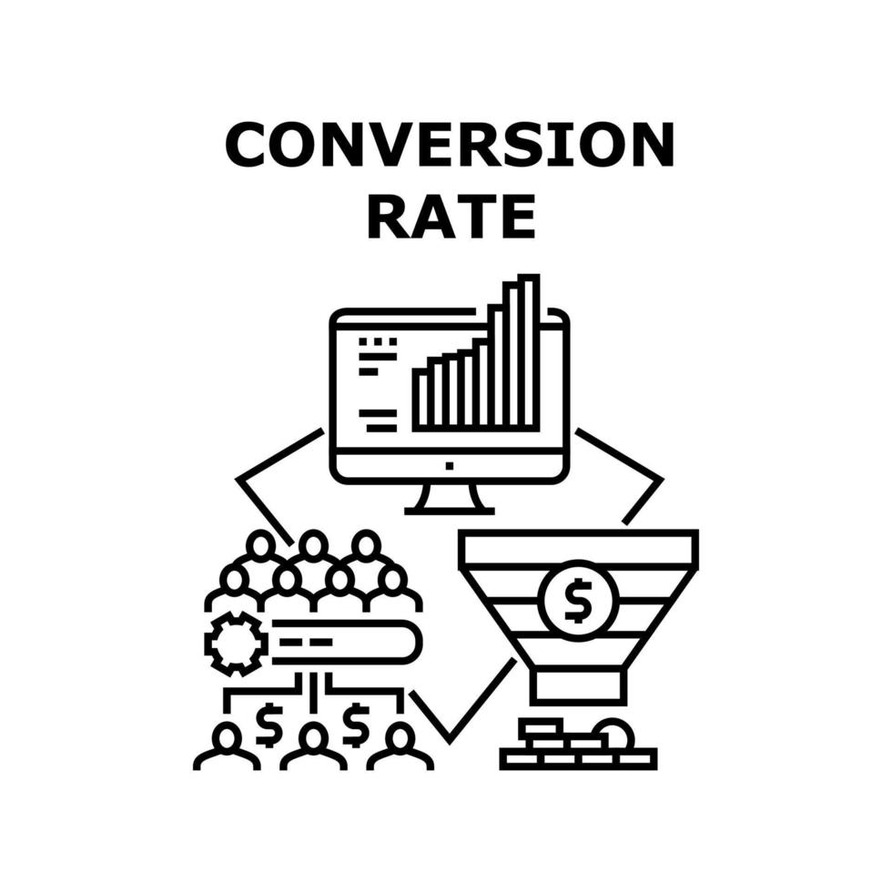 Conversion rate icon vector illustration