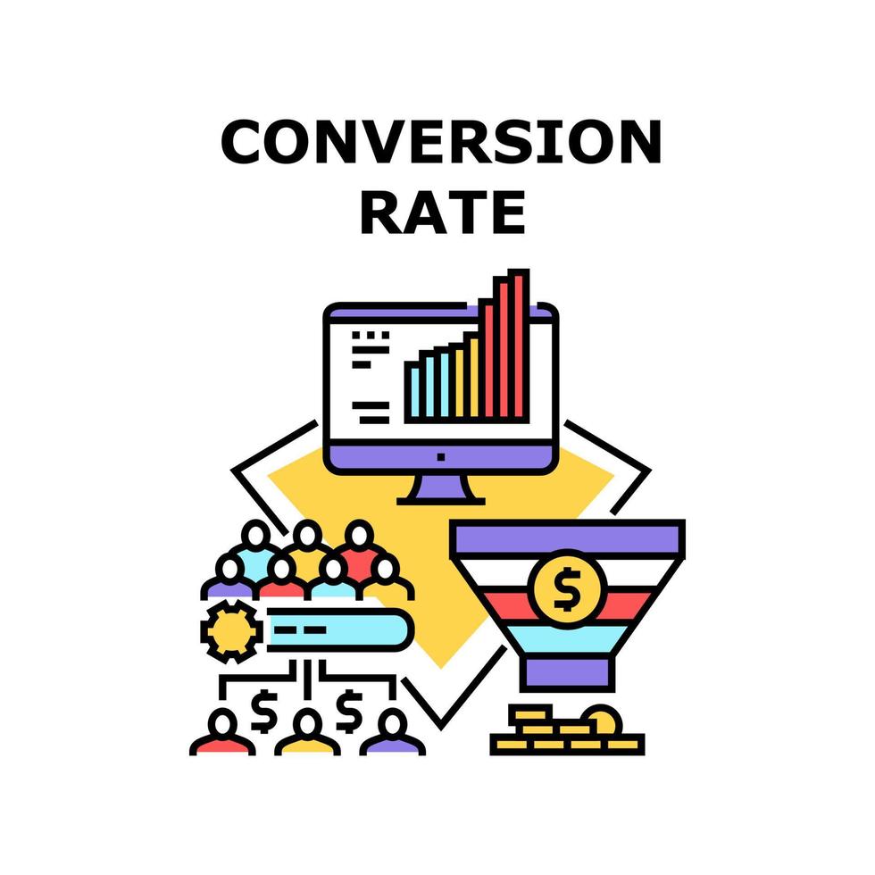 ilustración de vector de icono de tasa de conversión