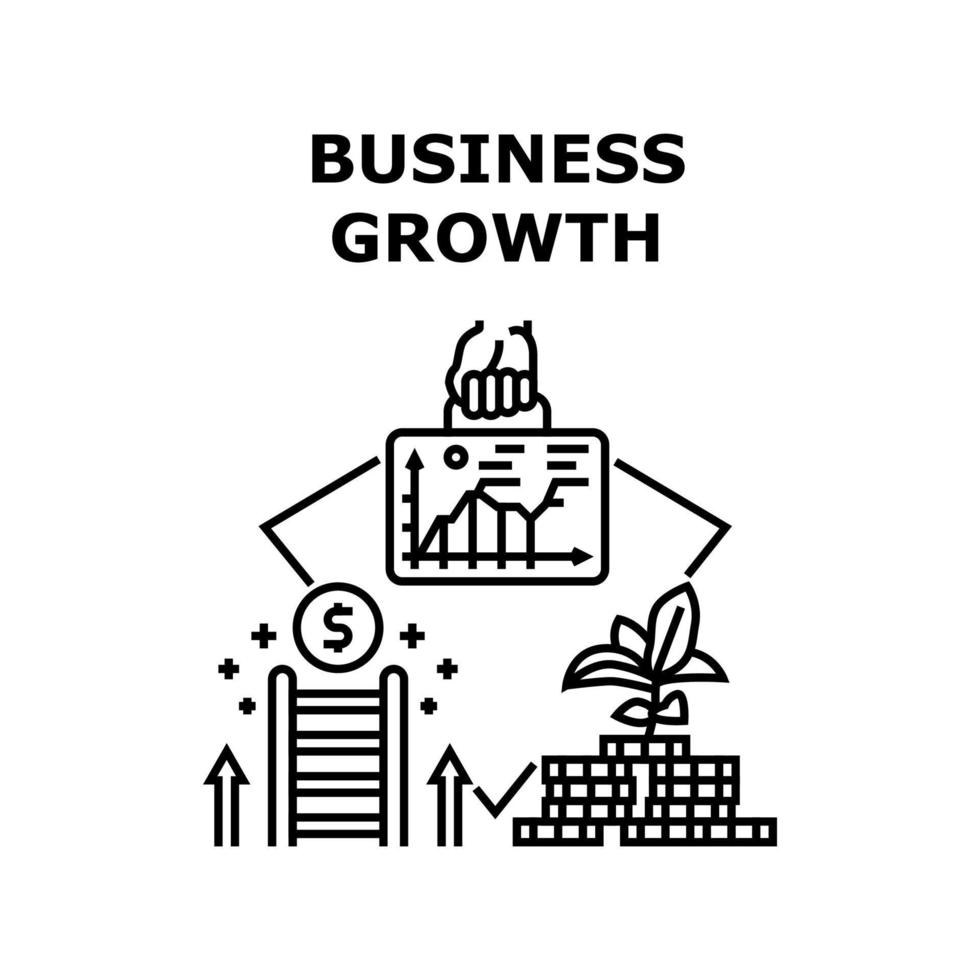 ilustración de vector de icono de crecimiento empresarial