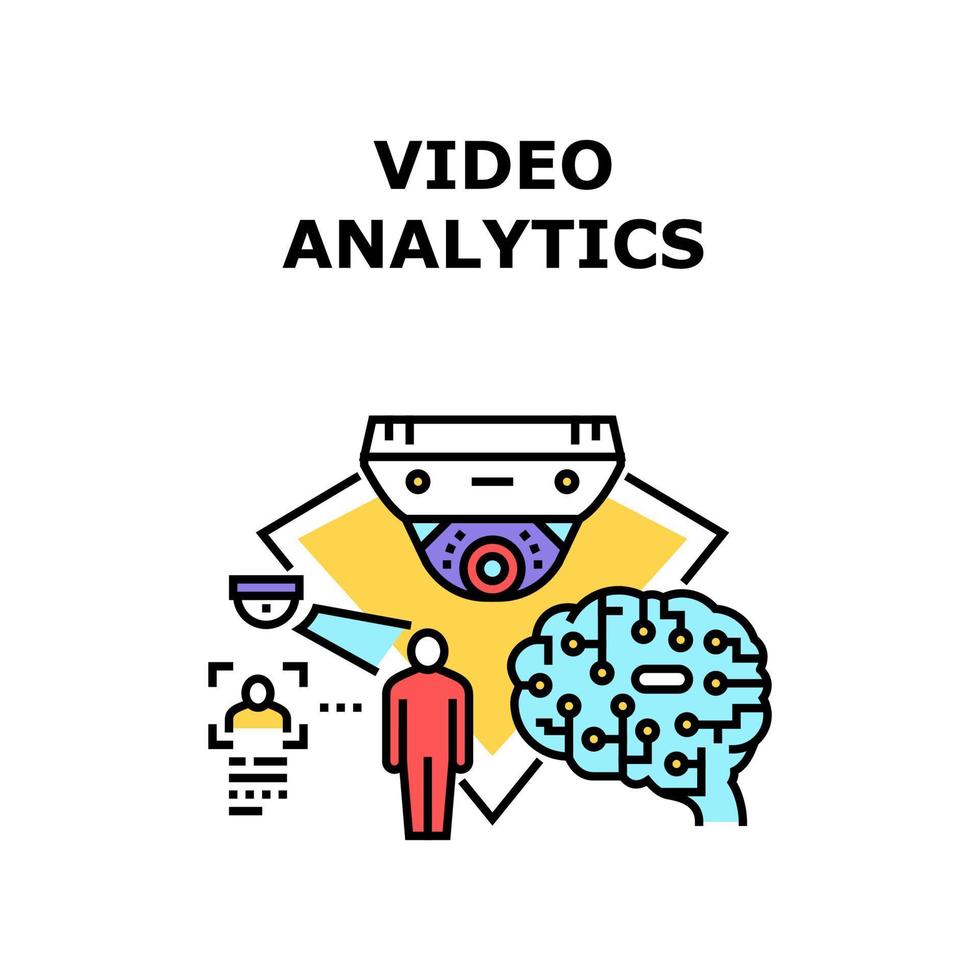 Video analytics icon vector illustration