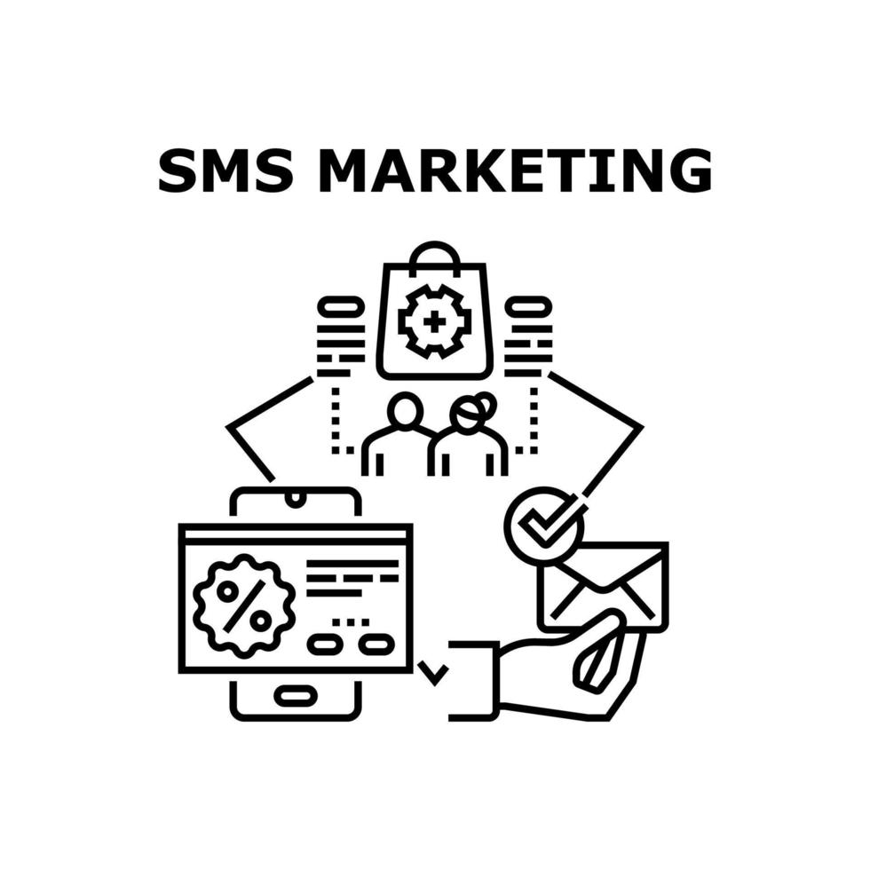 sms marketing icono vector ilustración