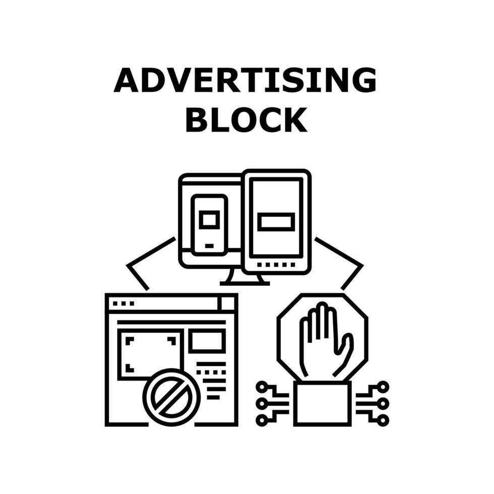 icono de bloque de publicidad ilustración vectorial vector