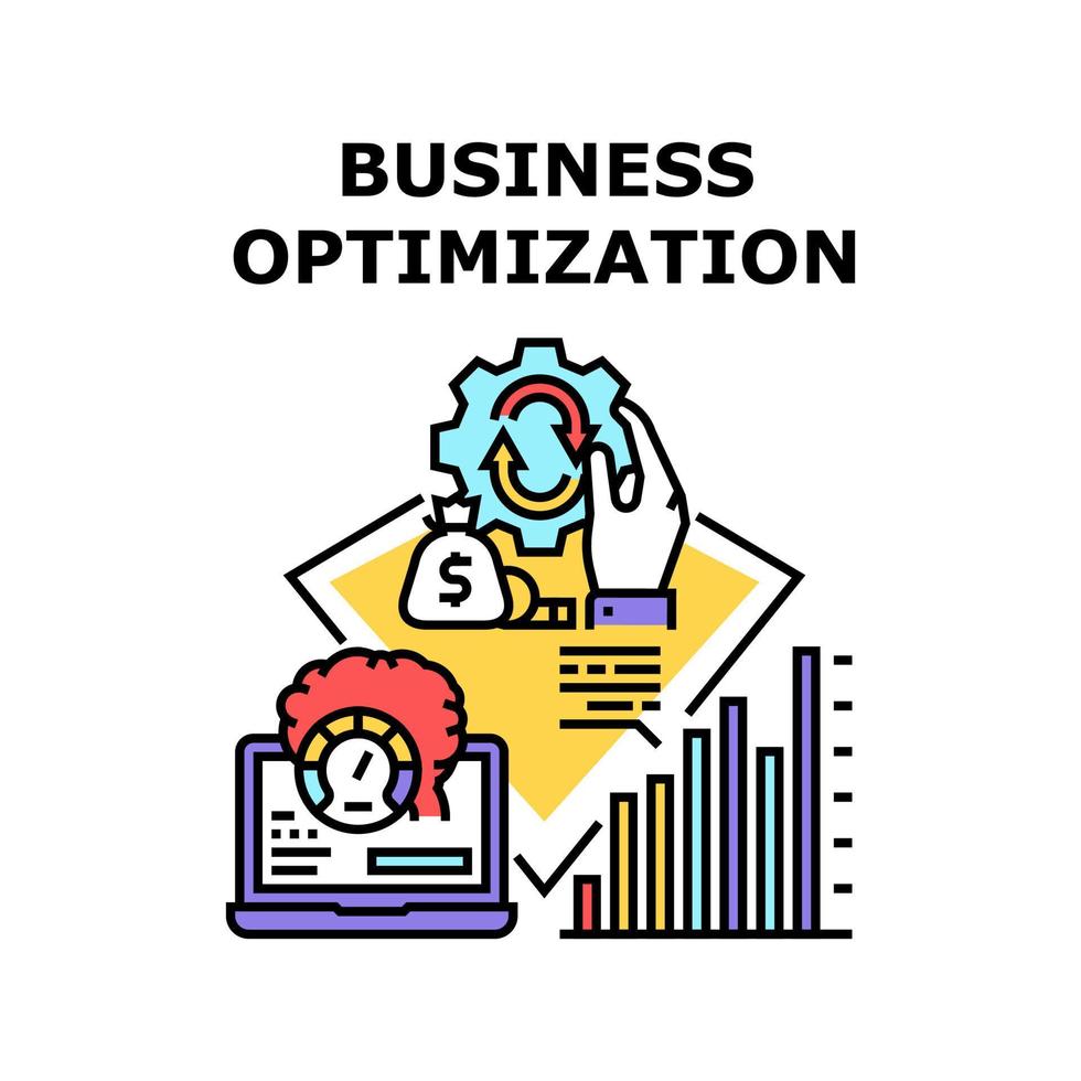 ilustración de color de vector de optimización de negocios