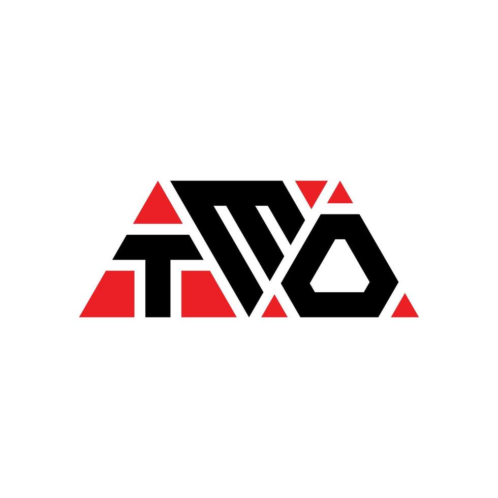 diseño de logotipo de letra triangular tmo con forma de triángulo. monograma de diseño de logotipo de triángulo tmo. plantilla de logotipo de vector de triángulo tmo con color rojo. logotipo triangular tmo logotipo simple, elegante y lujoso. tmo