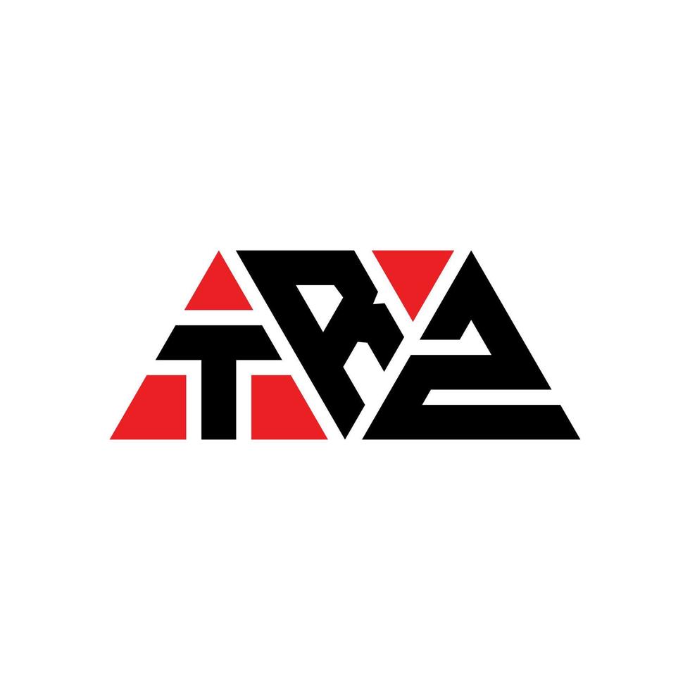 TRZ triangle letter logo design with triangle shape. TRZ triangle logo design monogram. TRZ triangle vector logo template with red color. TRZ triangular logo Simple, Elegant, and Luxurious Logo. TRZ