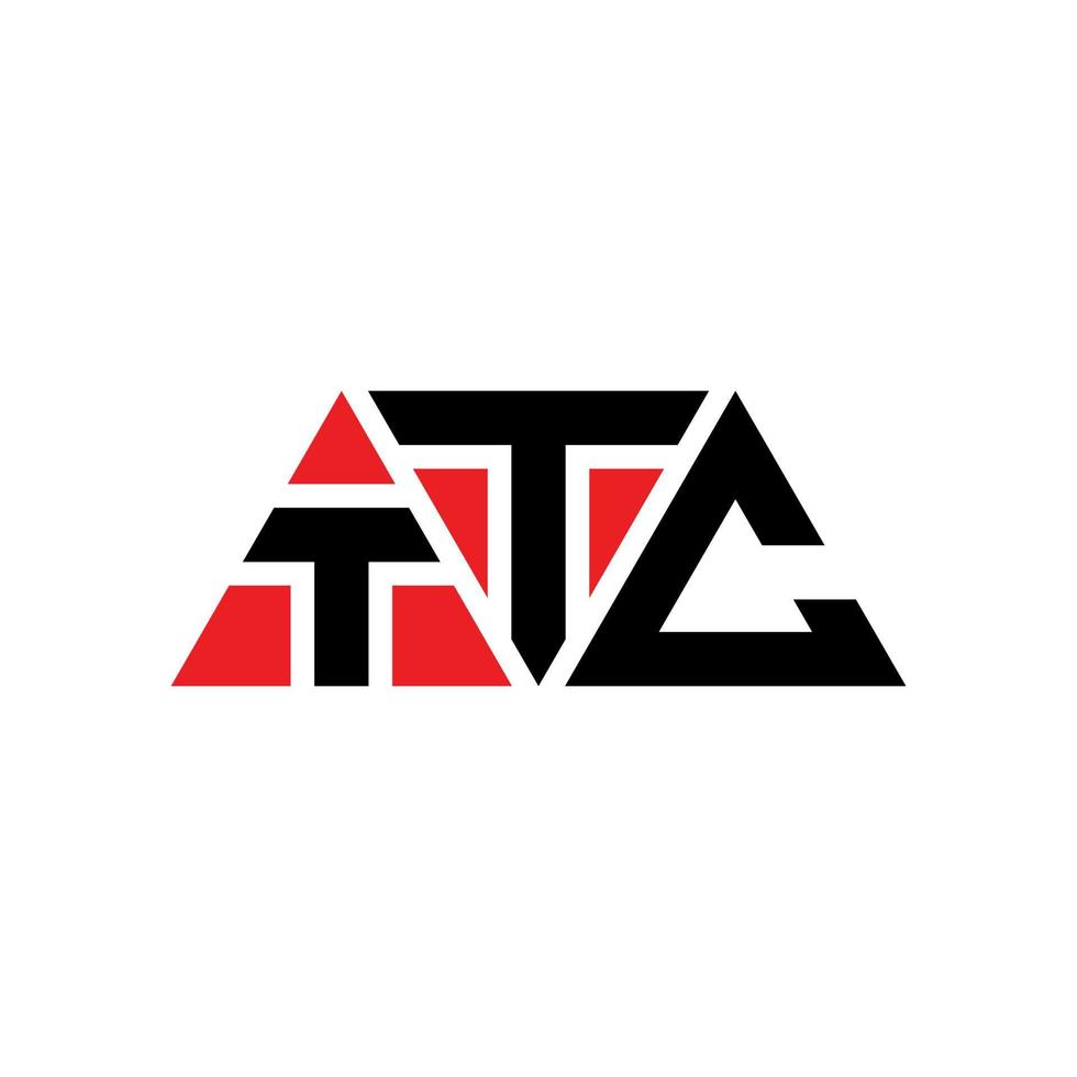 diseño de logotipo de letra triangular ttc con forma de triángulo. monograma de diseño de logotipo de triángulo ttc. plantilla de logotipo de vector de triángulo ttc con color rojo. logotipo triangular ttc logotipo simple, elegante y lujoso. ttc