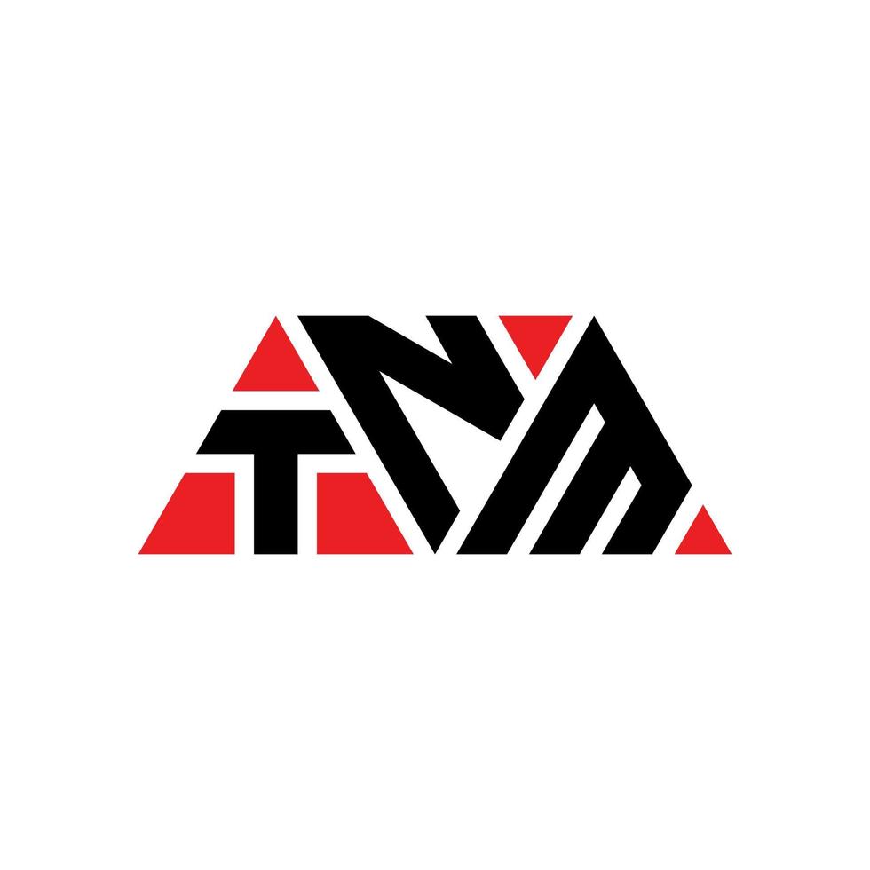 diseño de logotipo de letra triangular tnm con forma de triángulo. monograma de diseño de logotipo de triángulo tnm. plantilla de logotipo de vector de triángulo tnm con color rojo. logotipo triangular tnm logotipo simple, elegante y lujoso. tnm