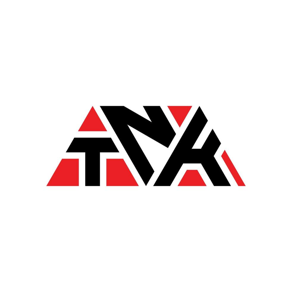 diseño de logotipo de letra de triángulo tnk con forma de triángulo. monograma de diseño de logotipo de triángulo tnk. plantilla de logotipo de vector de triángulo tnk con color rojo. logotipo triangular tnk logotipo simple, elegante y lujoso. gracias