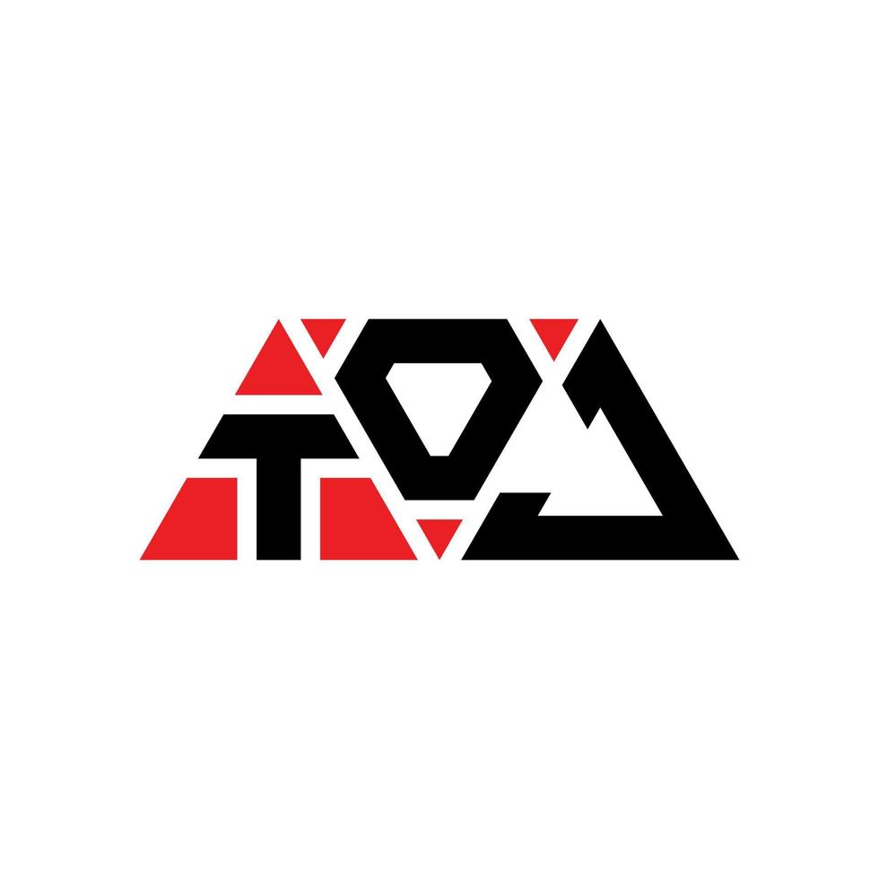 diseño de logotipo de letra de triángulo toj con forma de triángulo. monograma de diseño del logotipo del triángulo toj. plantilla de logotipo de vector de triángulo toj con color rojo. logo triangular toj logo simple, elegante y lujoso. toj