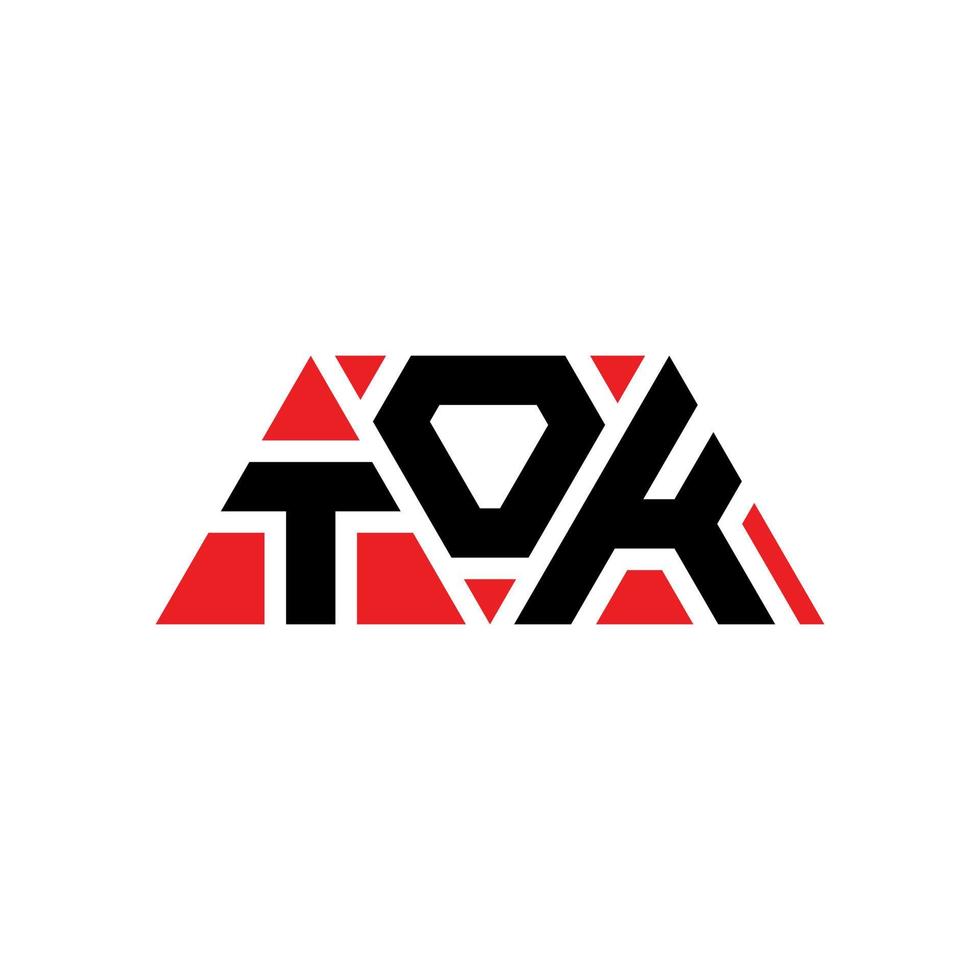 diseño de logotipo de letra de triángulo tok con forma de triángulo. monograma de diseño de logotipo de triángulo tok. plantilla de logotipo de vector de triángulo tok con color rojo. logotipo triangular tok logotipo simple, elegante y lujoso. tok