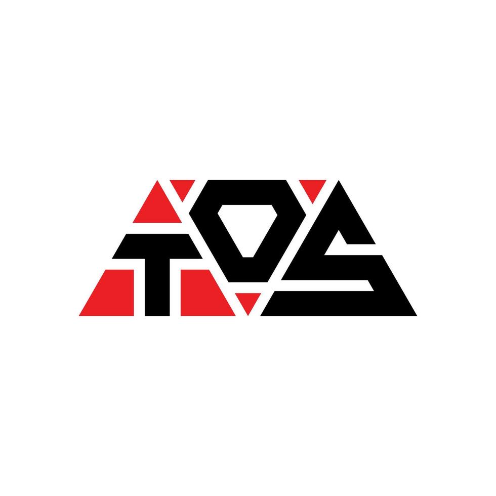 diseño de logotipo de letra triangular tos con forma de triángulo. monograma de diseño del logotipo del triángulo tos. plantilla de logotipo de vector de triángulo tos con color rojo. logo triangular tos logo simple, elegante y lujoso. tos