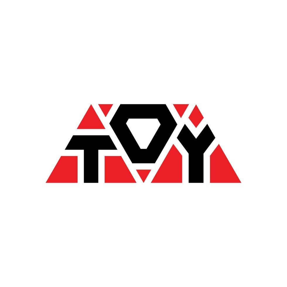 diseño de logotipo de letra de triángulo de juguete con forma de triángulo. monograma de diseño de logotipo de triángulo de juguete. plantilla de logotipo de vector de triángulo de juguete con color rojo. logotipo triangular de juguete logotipo simple, elegante y lujoso. juguete