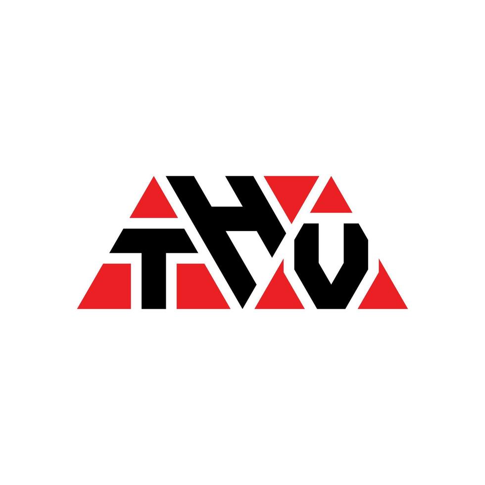 THV triangle letter logo design with triangle shape. THV triangle logo design monogram. THV triangle vector logo template with red color. THV triangular logo Simple, Elegant, and Luxurious Logo. THV