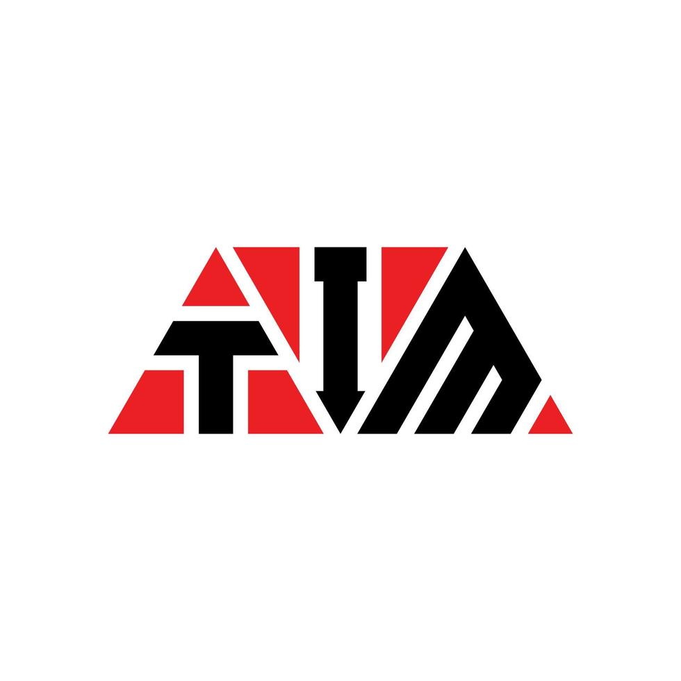 TIM triangle letter logo design with triangle shape. TIM triangle logo design monogram. TIM triangle vector logo template with red color. TIM triangular logo Simple, Elegant, and Luxurious Logo. TIM