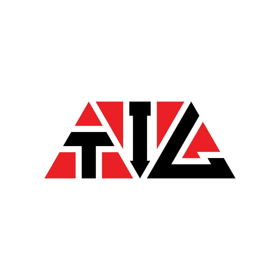 TIL triangle letter logo design with triangle shape. TIL triangle logo design monogram. TIL triangle vector logo template with red color. TIL triangular logo Simple, Elegant, and Luxurious Logo. TIL