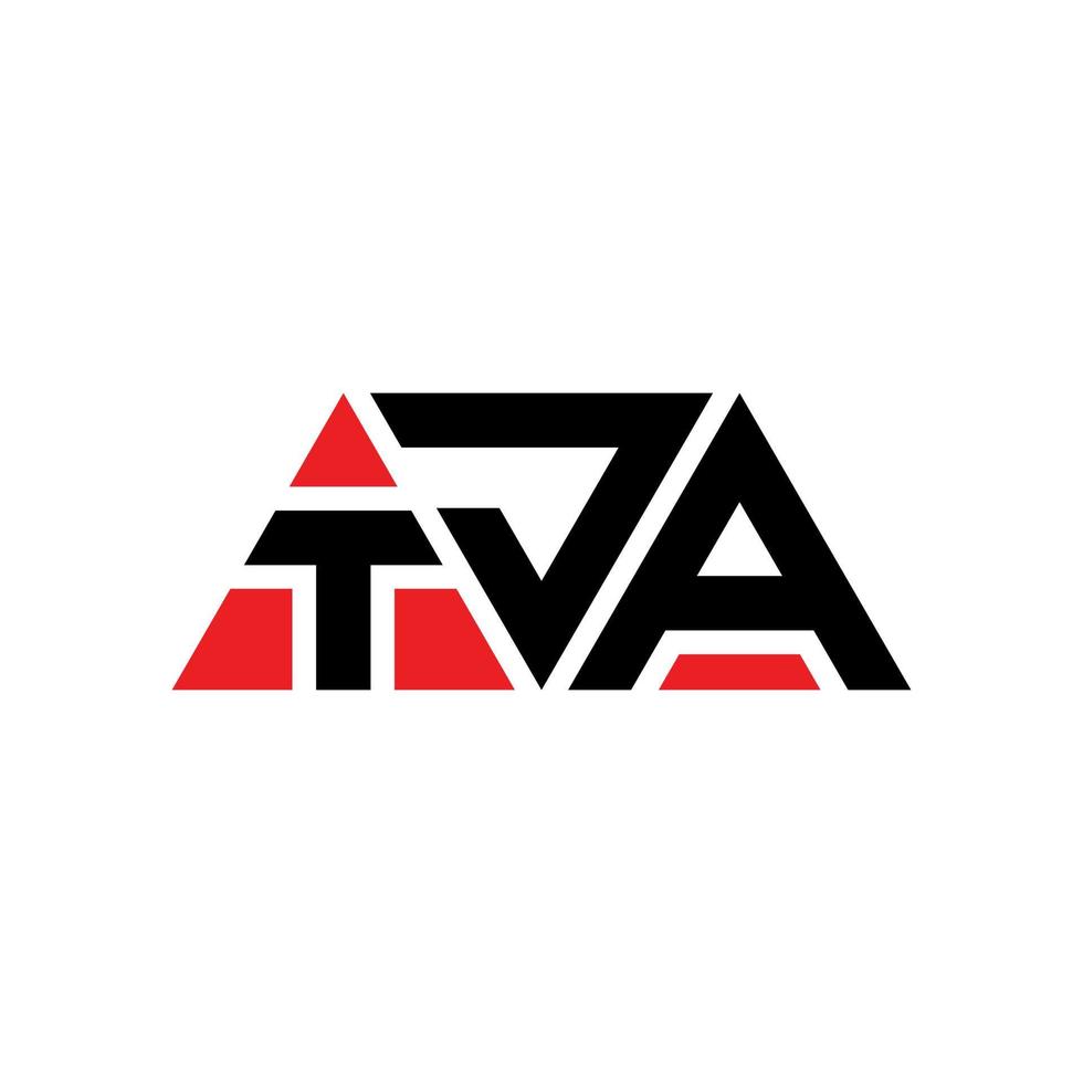TJA triangle letter logo design with triangle shape. TJA triangle logo design monogram. TJA triangle vector logo template with red color. TJA triangular logo Simple, Elegant, and Luxurious Logo. TJA