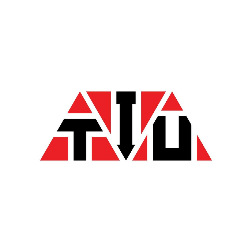 TIU triangle letter logo design with triangle shape. TIU triangle logo design monogram. TIU triangle vector logo template with red color. TIU triangular logo Simple, Elegant, and Luxurious Logo. TIU