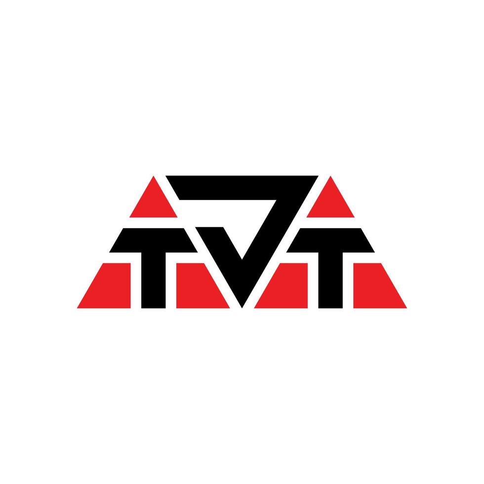 diseño de logotipo de letra triangular tjt con forma de triángulo. monograma de diseño de logotipo de triángulo tjt. plantilla de logotipo de vector de triángulo tjt con color rojo. logotipo triangular tjt logotipo simple, elegante y lujoso. tjt