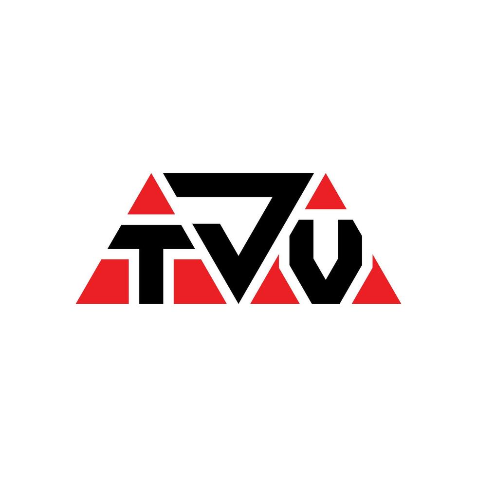 diseño de logotipo de letra triangular tjv con forma de triángulo. monograma de diseño de logotipo de triángulo tjv. plantilla de logotipo de vector de triángulo tjv con color rojo. logo triangular tjv logo simple, elegante y lujoso. tjv