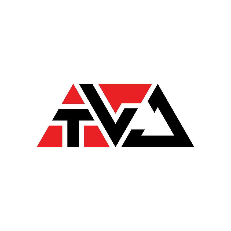 TLJ triangle letter logo design with triangle shape. TLJ triangle logo design monogram. TLJ triangle vector logo template with red color. TLJ triangular logo Simple, Elegant, and Luxurious Logo. TLJ