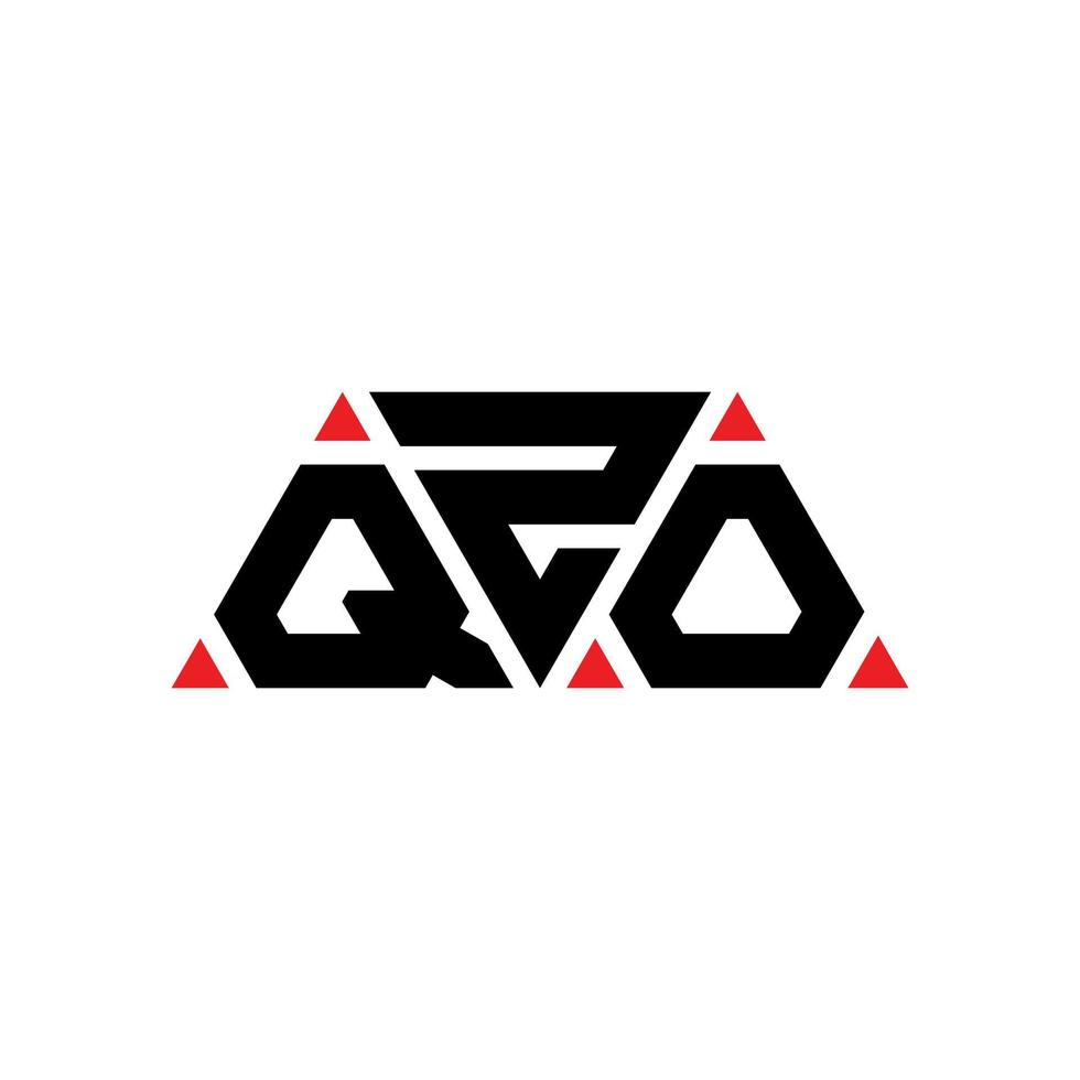 QZO triangle letter logo design with triangle shape. QZO triangle logo design monogram. QZO triangle vector logo template with red color. QZO triangular logo Simple, Elegant, and Luxurious Logo. QZO