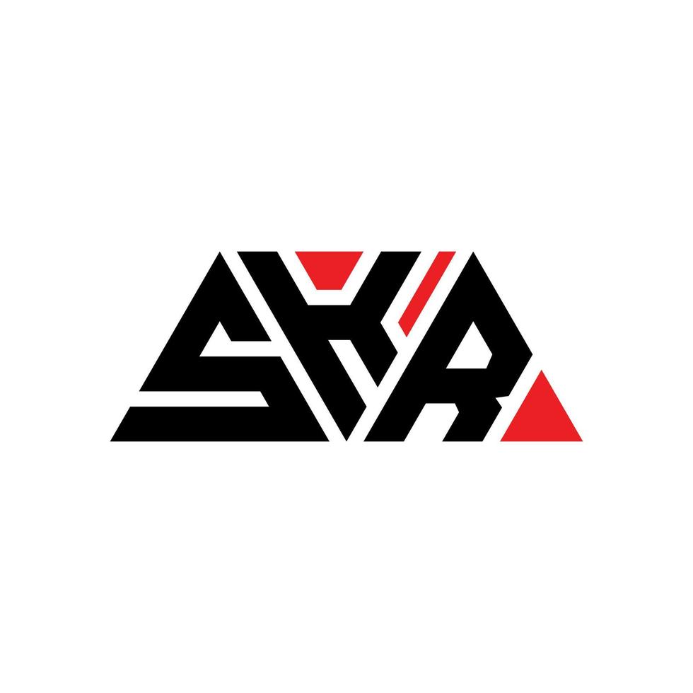 Diseño de logotipo de letra triangular skr con forma de triángulo. monograma de diseño del logotipo del triángulo skr. plantilla de logotipo de vector de triángulo skr con color rojo. logotipo triangular skr logotipo simple, elegante y lujoso. skr