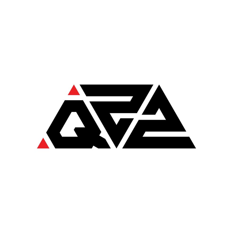 QZZ triangle letter logo design with triangle shape. QZZ triangle logo design monogram. QZZ triangle vector logo template with red color. QZZ triangular logo Simple, Elegant, and Luxurious Logo. QZZ