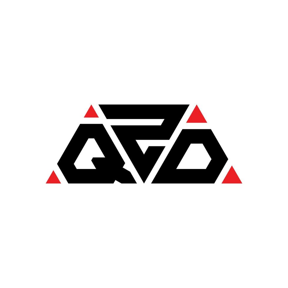 QZD triangle letter logo design with triangle shape. QZD triangle logo design monogram. QZD triangle vector logo template with red color. QZD triangular logo Simple, Elegant, and Luxurious Logo. QZD