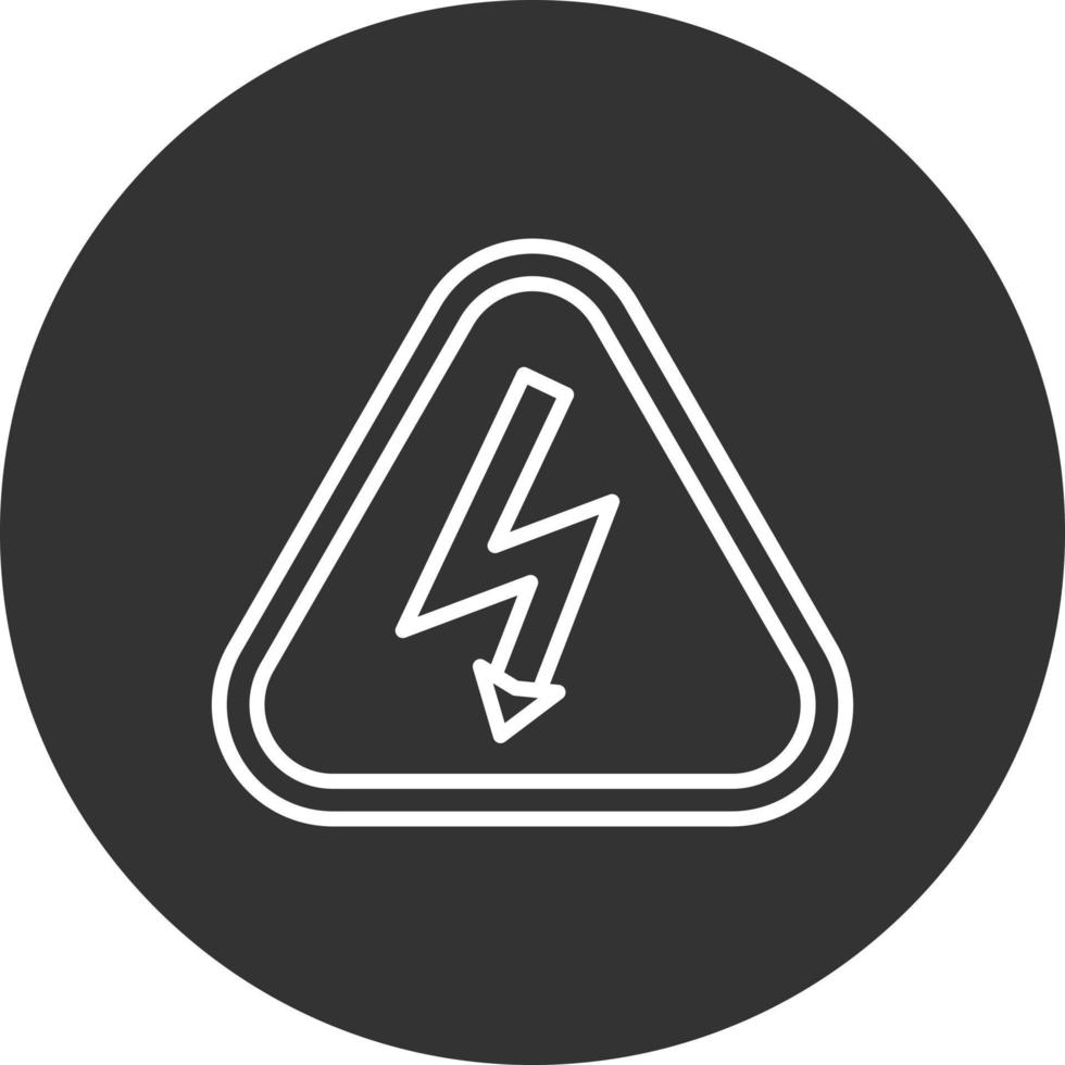 Electrical Hazard Line Inverted Icon vector