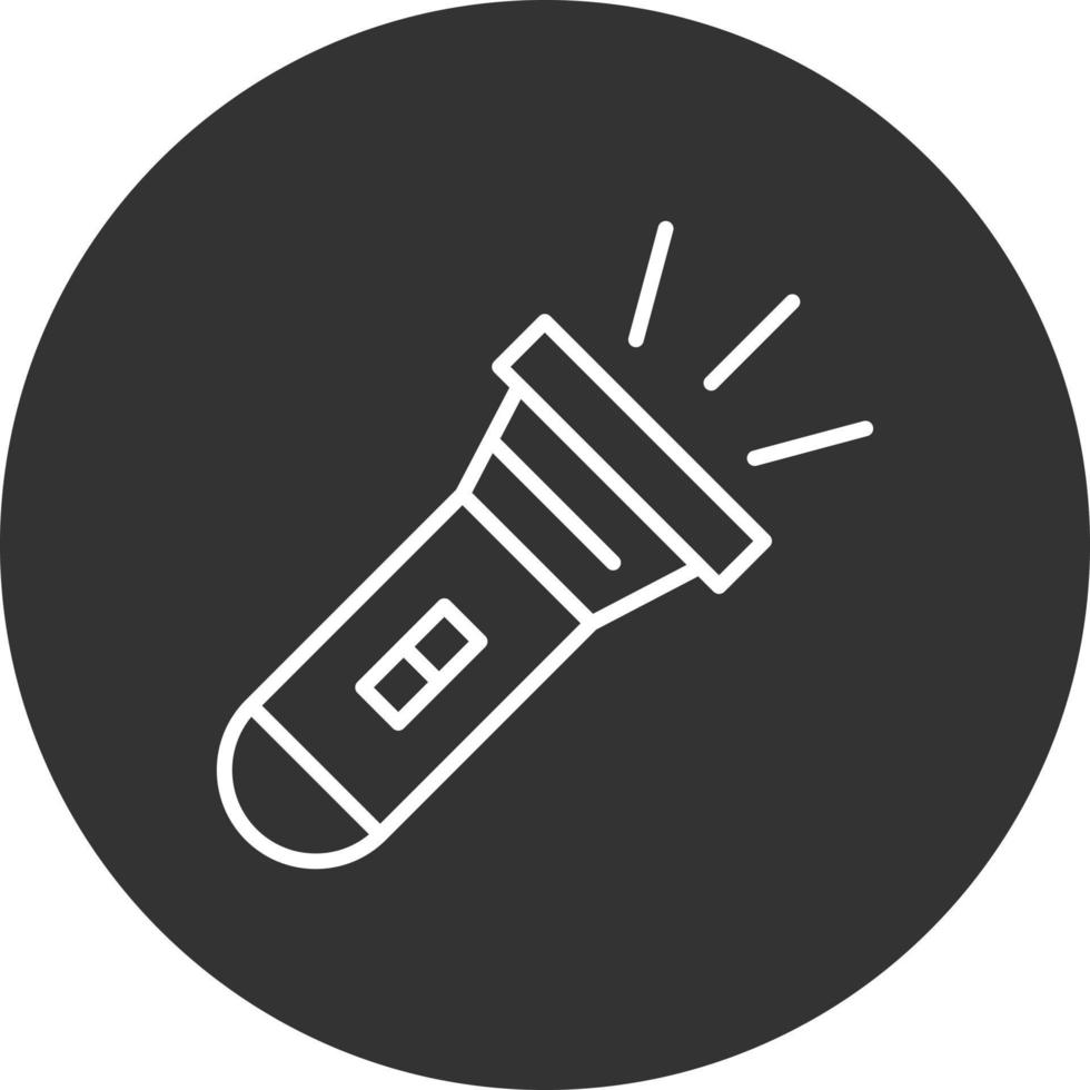 Flashlight Line Inverted Icon vector