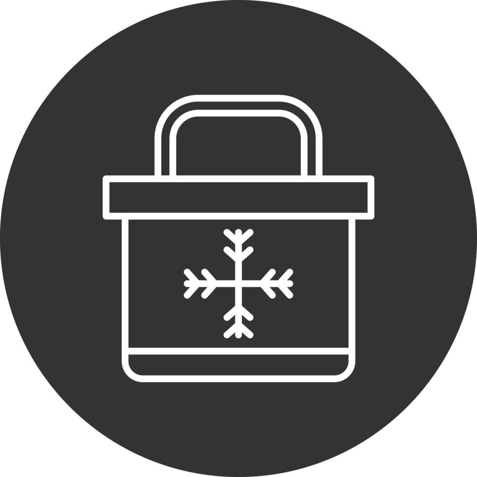 Portable Fridge Line Inverted Icon vector